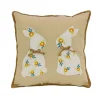 Outlet National Tree Company Floral Bunny Decorative Pillow, Beige, Easter Collection, 16 Inches
