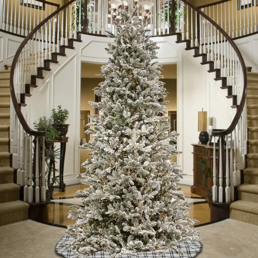 Cheap National Tree Company 10Ft Pre-Lit Artificial Feel Real® Christmas Snowy Slim Hinged Tree With Powerconnect , 5600 Warm White Led Cosmic Light®- Ul