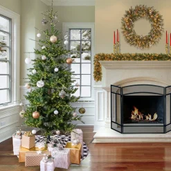 Discount National Tree Company 9Ft Pre-Lit Artificial Feel Real Lark Pine Medium Hinged Tree, 4120 Warm White Led Rice Lights- Ul