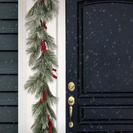 Cheap National Tree Company 8Ft Snowy Pine Berry Plastic Garland