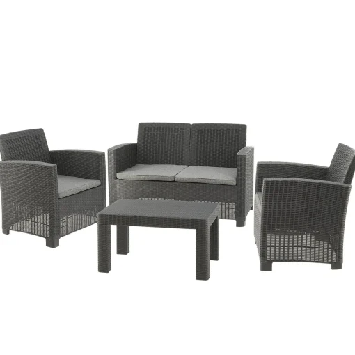 Best Sale National Tree Company Galloway Collection 4-Piece All-Weather Wicker Finish Conversation Set