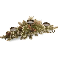 Sale National Tree Company Glittery Bristle Pine Candleholder Centerpieces