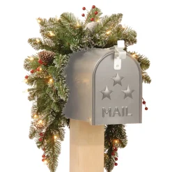 Best Sale National Tree Company Glittery Mountain Mailbox Swag