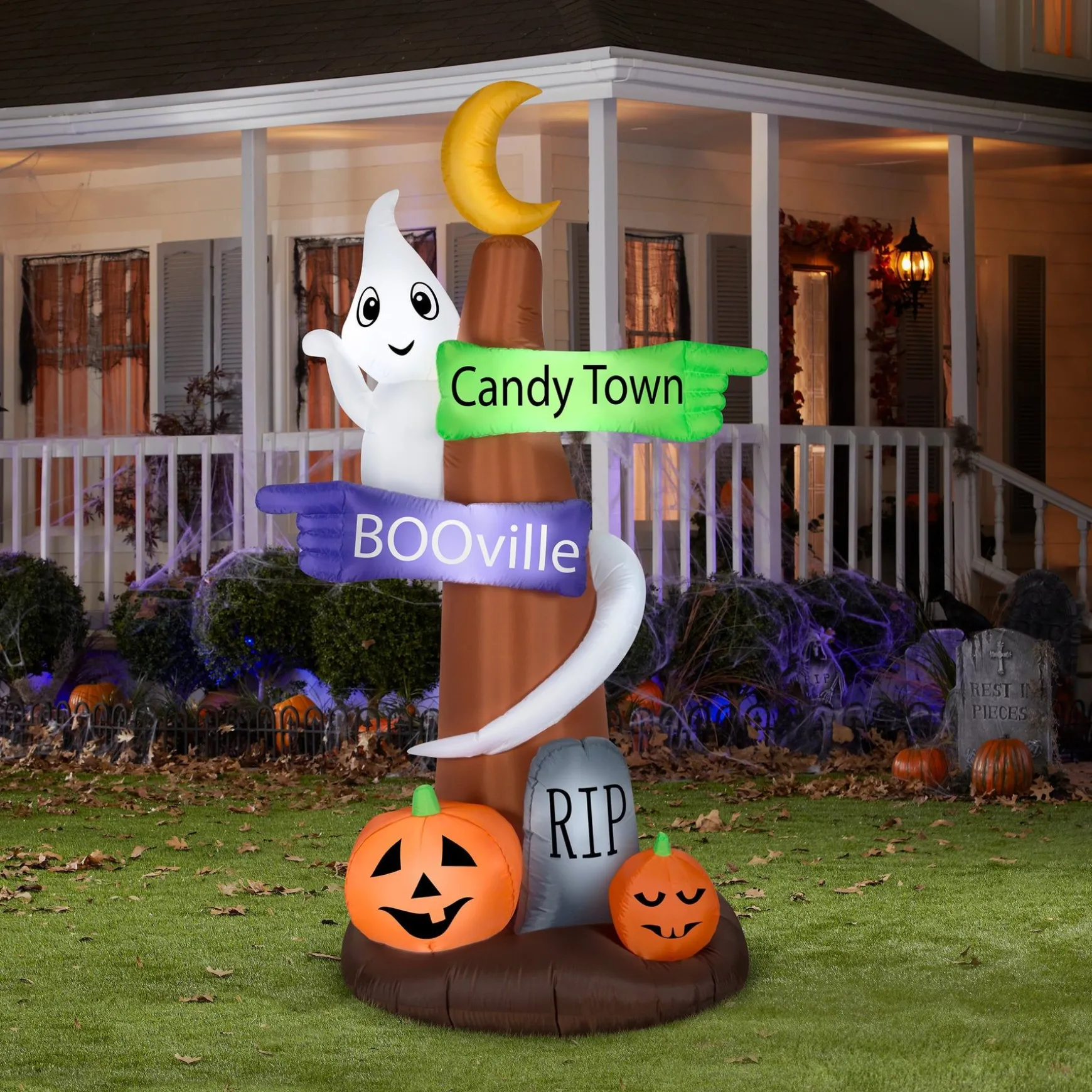 Cheap National Tree Company Halloween 8 Ft. Signpost And Ghost