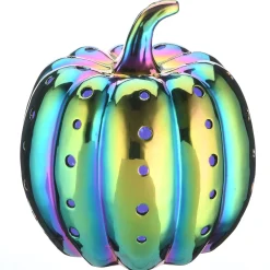 Clearance National Tree Company Halloween 12" Led Lit Iridescent Pumpkin Decor