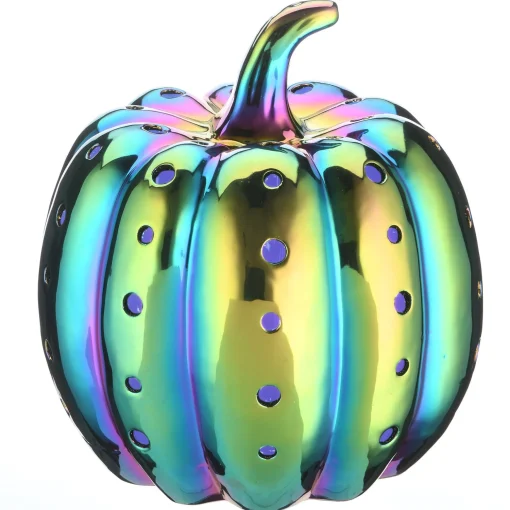 Clearance National Tree Company Halloween 12" Led Lit Iridescent Pumpkin Decor