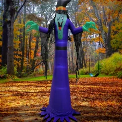 Online National Tree Company Halloween 12Ft Inflatable Witch, 4 White Led Lights- Ul