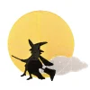 Sale National Tree Company Halloween Garden Stake Lawn Decoration, Black, Moon And Flying Witch, Led Lights, Plug In, 41 Inches