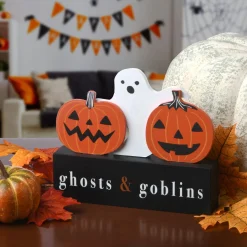 Cheap National Tree Company Halloween Ghosts And Goblins Sign Decoration, 6 In