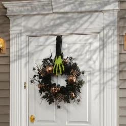 Best National Tree Company Halloween Green Zombie Arm And Hand Wreath Hanger, 18 Inches