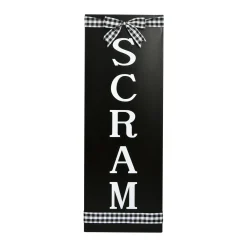 Online National Tree Company Halloween Hanging Porch Sign, Black, 'Scram', Metal Construction, 30 Inches