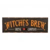 Online National Tree Company Halloween Hanging Wall Decoration, Black, 'Witches Brew Drink Company', Wooden Construction, 2 Feet