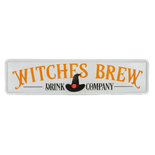 Best Sale National Tree Company Halloween Hanging Wall Decoration, White, 'Witches Brew Drink Company', Metal Construction, 31 Inches