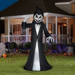 Store National Tree Company Halloween Inflatable Animated Reaper, 9.5 Feet