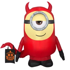 Outlet National Tree Company Halloween Inflatable Decoration, Red, Minion Dave, Self Inflating, Plug In, 42 Inches