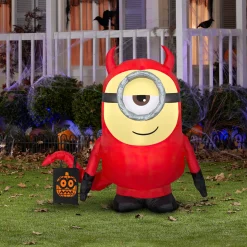 Outlet National Tree Company Halloween Inflatable Decoration, Red, Minion Dave, Self Inflating, Plug In, 42 Inches