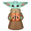 Best National Tree Company Halloween Inflatable Decoration, Green, Baby Yoda, Self Inflating, Plug In, 42 Inches