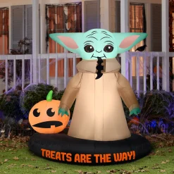 Discount National Tree Company Halloween Inflatable Decoration, Green, Mandalorian, Self Inflating, Plug In, 78 Inches