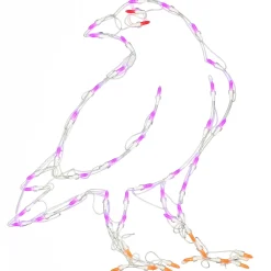 New National Tree Company Halloween Lighted Sign Decoration, White, Raven, Led Lights, Plug In, 2 Feet