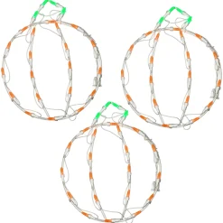 Best National Tree Company Halloween Lighted Sign Decoration, White, Mini Pumpkin Trio, Led Lights, Plug In, 14 Inches