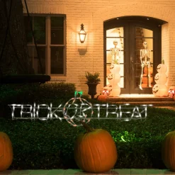 Sale National Tree Company Halloween Lighted Sign Decoration, White, Trick Or Treat, Led Lights, Plug In, 52 Inches