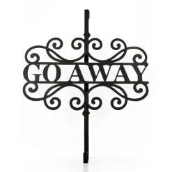 Hot National Tree Company Halloween Metal Wreath Hanger, Black, 'Go Away', 17 Inches