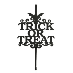 Outlet National Tree Company Halloween Metal Wreath Hanger, Black, 'Trick Or Treat', 19 Inches