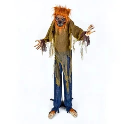 Discount National Tree Company Halloween Pre Lit Animated Werewolf, Brown, Sound Activated, Led Lights, Battery Operated, 63 Inches