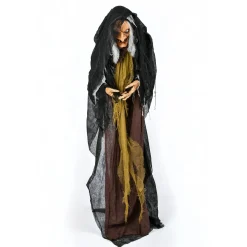 Flash Sale National Tree Company Halloween Pre Lit Animated Scary Old Witch, Brown, Sound Activated, Led Lights, Battery Operated, 63 Inches