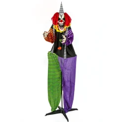 Outlet National Tree Company Halloween Pre Lit Animated Spooky Clown, Purple, Sound Activated, Led Lights, Battery Operated, 67 Inches