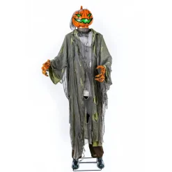 Shop National Tree Company Halloween Pre Lit Animated Pumpkin Zombie, Black, Sound Activated, Led Lights, Plug In, 78 Inches