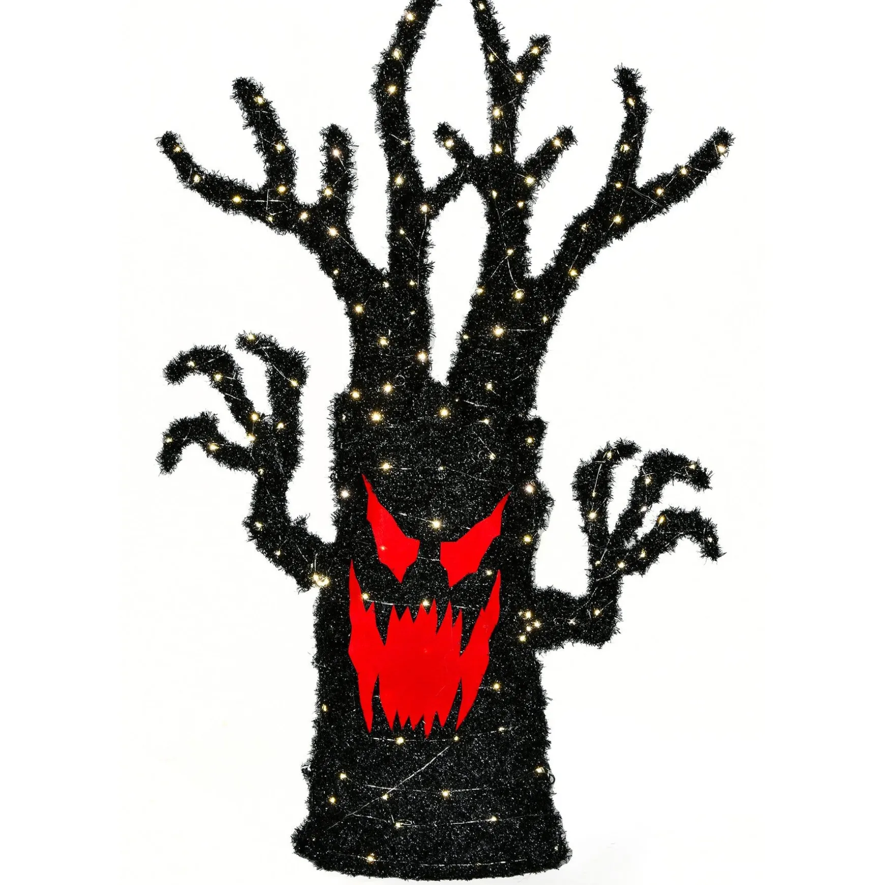 Sale National Tree Company Halloween Pre Lit Artificial Tree Decoration, Black, Frightening Face, 4 Feet