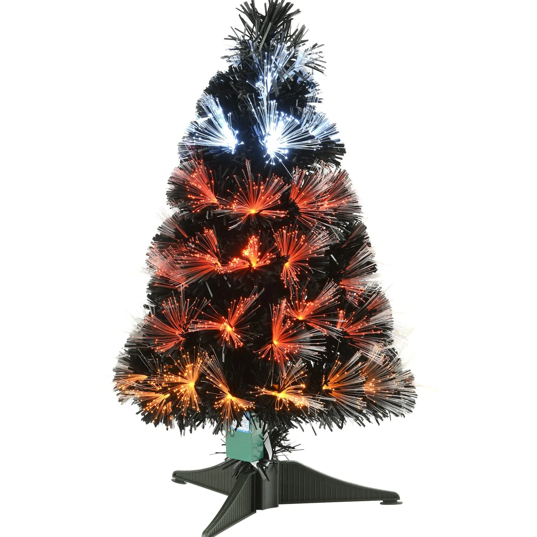 Cheap National Tree Company Halloween Pre Lit Artificial Tree Decoration, Black, Fiber Optic, Candy Corn Colored Lights, 3 Feet