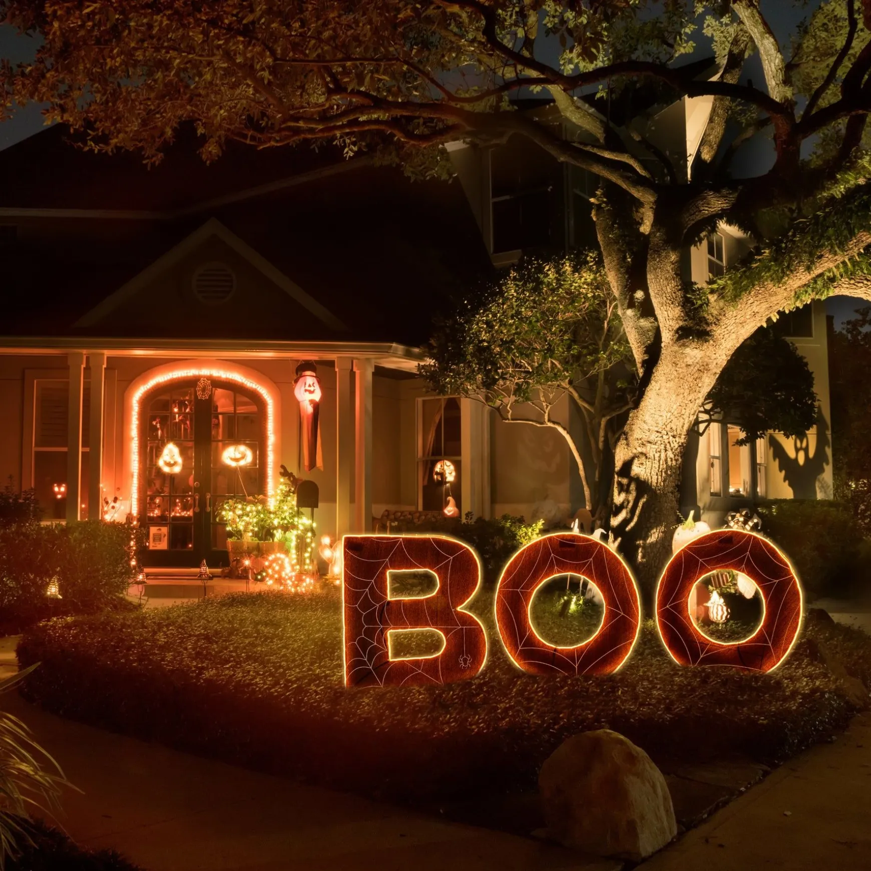 Best Sale National Tree Company Halloween Pre Lit Lawn Decoration, Orange, 'Boo', Led Lights, Includes Garden Stakes, 47 Inches