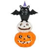 Outlet National Tree Company Halloween Pre Lit Tabletop Decoration, Orange, Bat Standing On Pumpkins, Led Lights, Battery Operated, 22 Inches