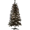 Hot National Tree Company Halloween Pre-Lit Artificial Christmas Tree, Black Tinsel, White Lights, Includes Stand, 4 Feet
