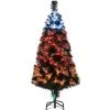 Sale National Tree Company Halloween Pre-Lit Artificial Halloween Tree, Black, Fiber Optic, Candy Corn Led Lights, Includes Stand, 4 Feet