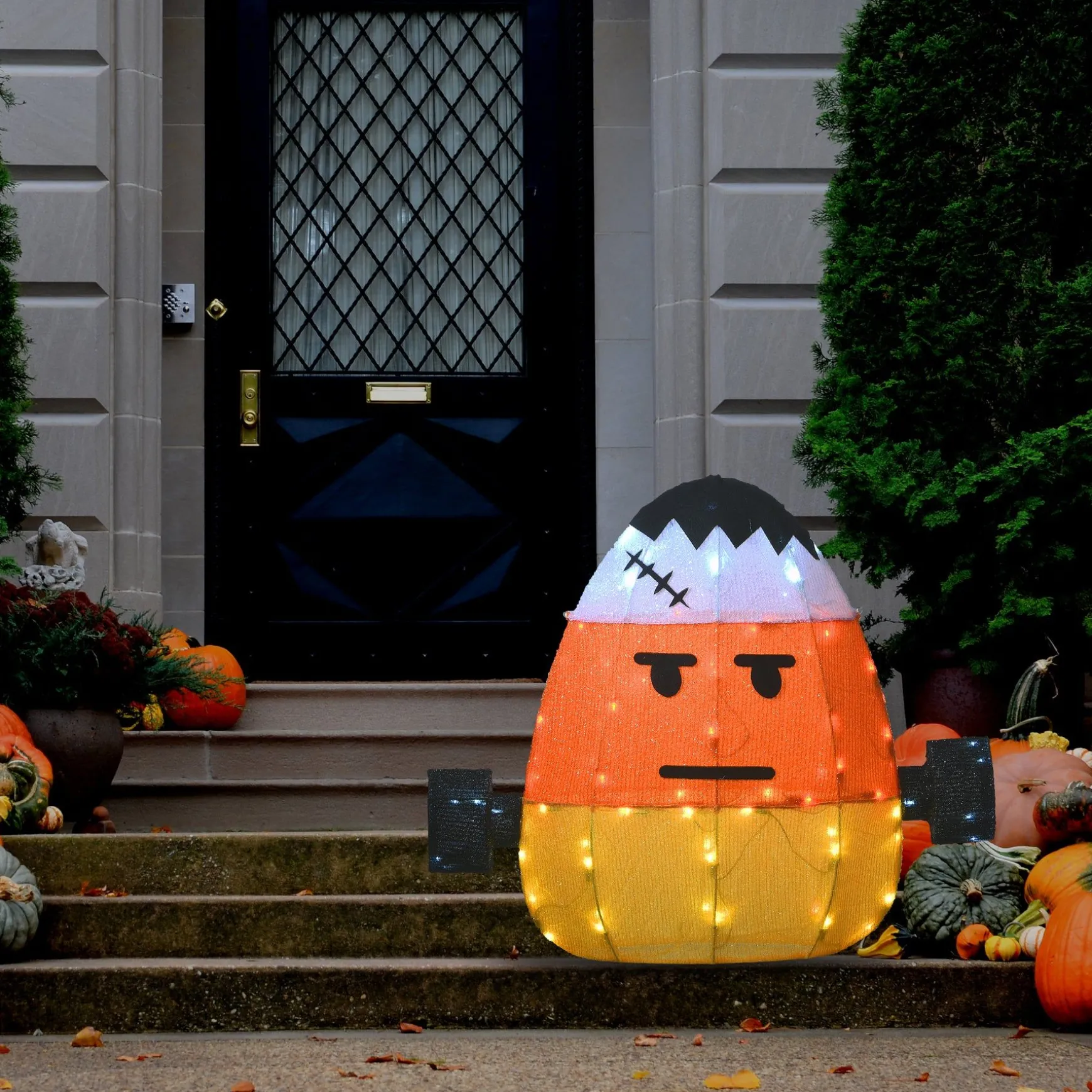 Flash Sale National Tree Company Halloween Pre-Lit Candy Corn Frankenstein Outdoor Decoration, Led Lights, 24 Inches