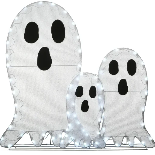 Hot National Tree Company Halloween Pre-Lit Ghost Trio Outdoor Decoration, Led Lights, 36 Inches
