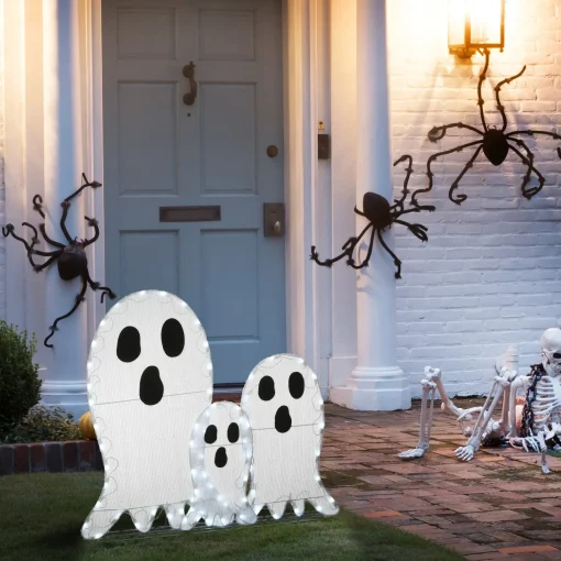 Hot National Tree Company Halloween Pre-Lit Ghost Trio Outdoor Decoration, Led Lights, 36 Inches