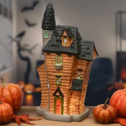 Hot National Tree Company Halloween Pre-Lit Haunted House Decoration, Led Lights, 12 Inches