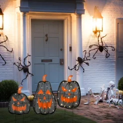 Cheap National Tree Company Halloween Pre-Lit Menacing Jack O' Lantern Trio, Led Lights, Pack Of 3, 35 Inches