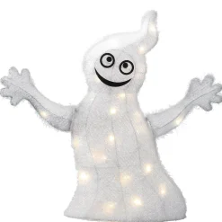 Fashion National Tree Company Halloween Pre-Lit White Ghost Outdoor Decoration, Led Lights, 18 Inches