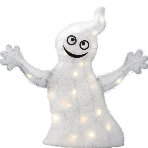 Fashion National Tree Company Halloween Pre-Lit White Ghost Outdoor Decoration, Led Lights, 18 Inches