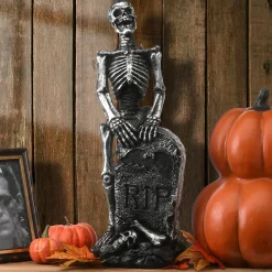 Shop National Tree Company Halloween Silver Skeleton On Gravestone, 20 Inches