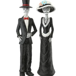 Discount National Tree Company Halloween Skeleton Couple In Formal Attire Decoration, 13 Inches