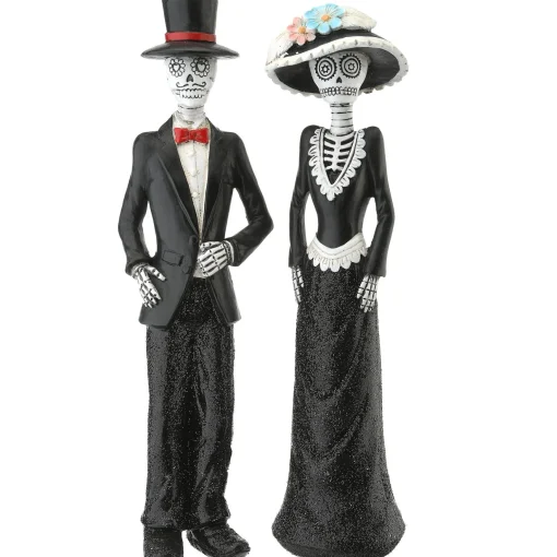 Discount National Tree Company Halloween Skeleton Couple In Formal Attire Decoration, 13 Inches