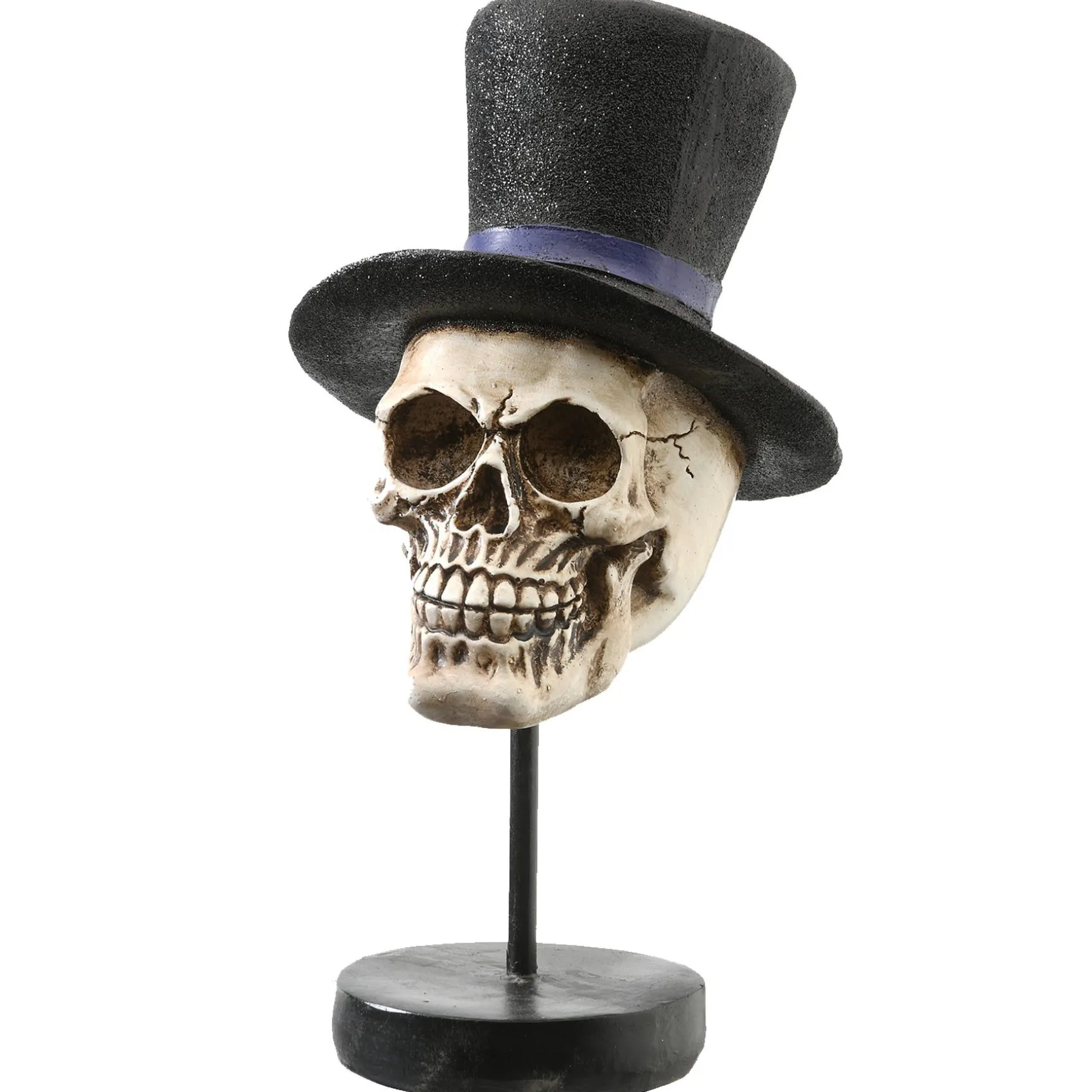 Store National Tree Company Halloween Skull In Top Hat Table Decoration, 12 Inches