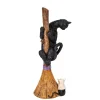 Best Sale National Tree Company Halloween Tabletop Decoration, Black, Black Cat With A Broom, 13 Inches
