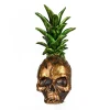 Discount National Tree Company Halloween Tabletop Decoration, Gold, Pineapple Skull, 14 Inches